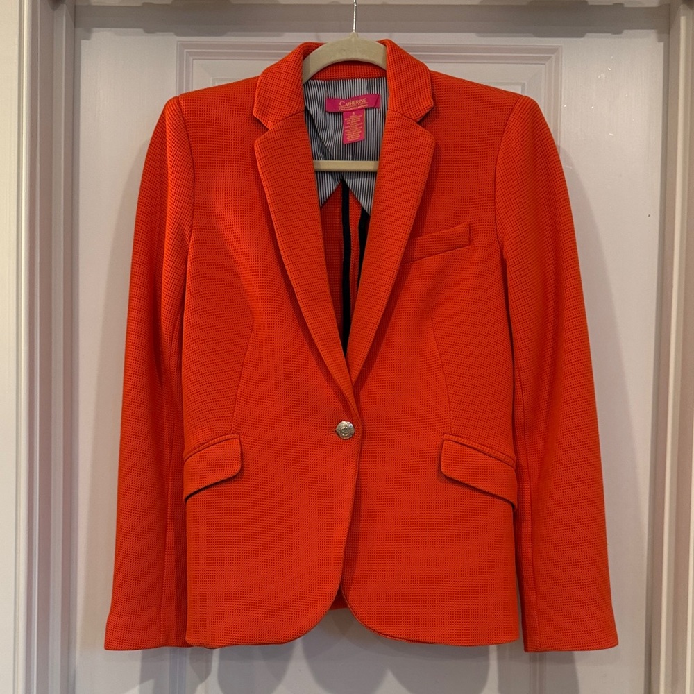 Catherine Malandrino Orange Tailored Single-Button Blazer